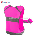 360 Degree High Visibility Neon Pink Bike Safety Vests Warning Jacket with Reflective Tapes EN20471